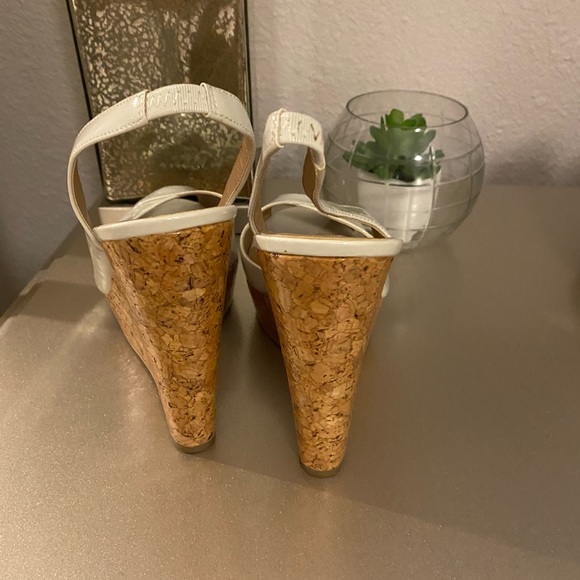 RED Saks Fifth Avenue Cork Wedge - Picture 3 of 6